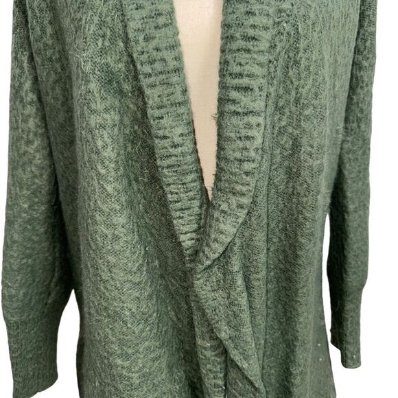 Steve Madden Solid dark Green Heavy Weight Thick Open Cardigan fuzzy size M - Picture 5 of 11